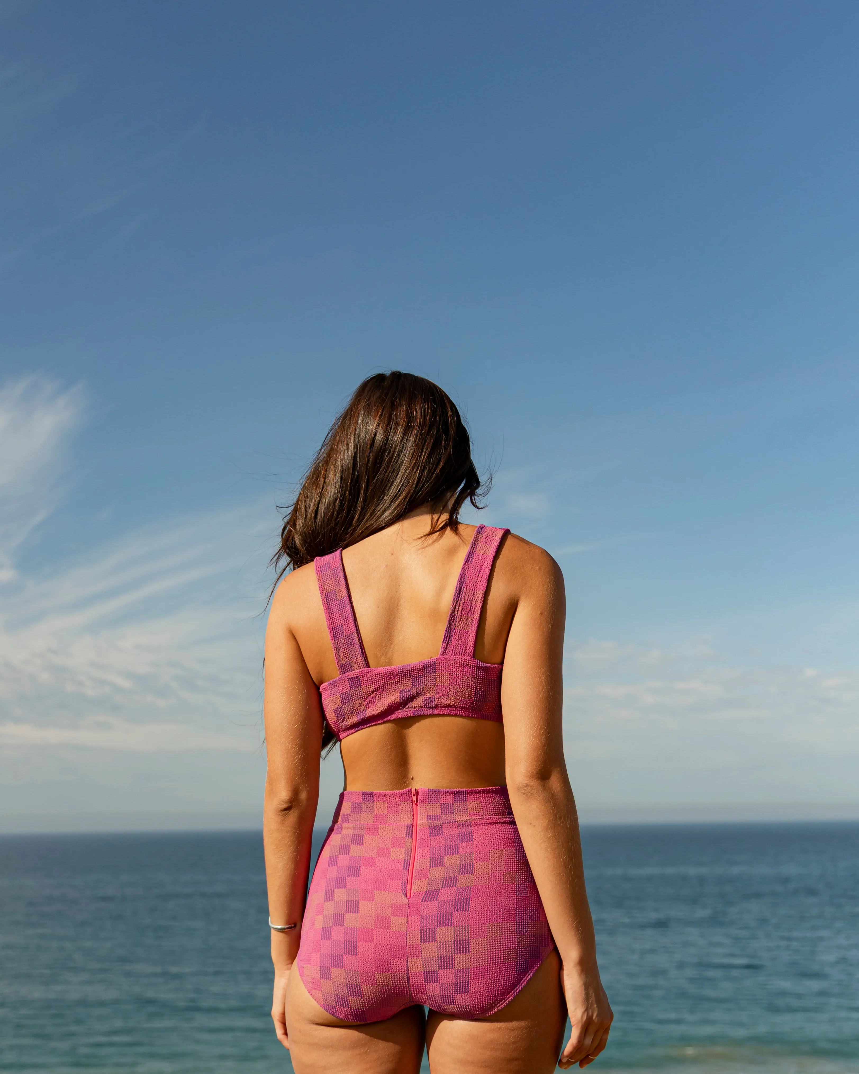 Georgia High Waist Bikini Bottom - Amos Pink - Image 4