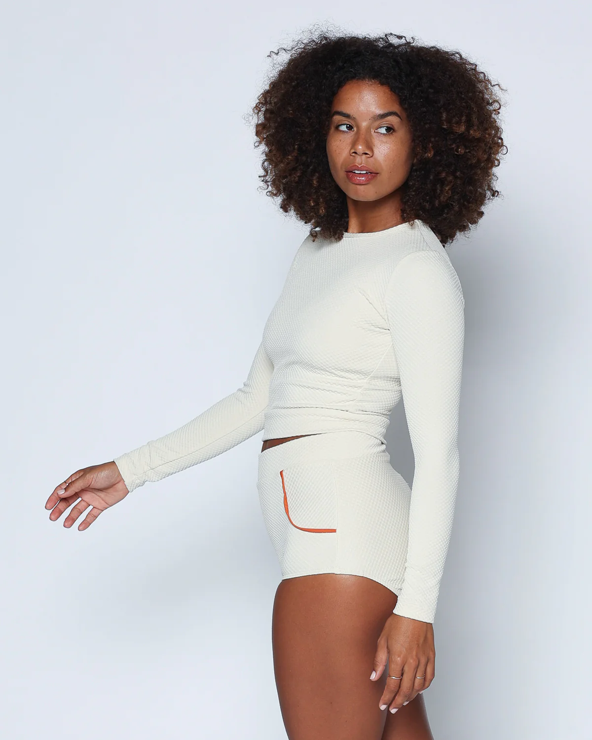 Palomar Crop Rashguard - Pebble - Image 4